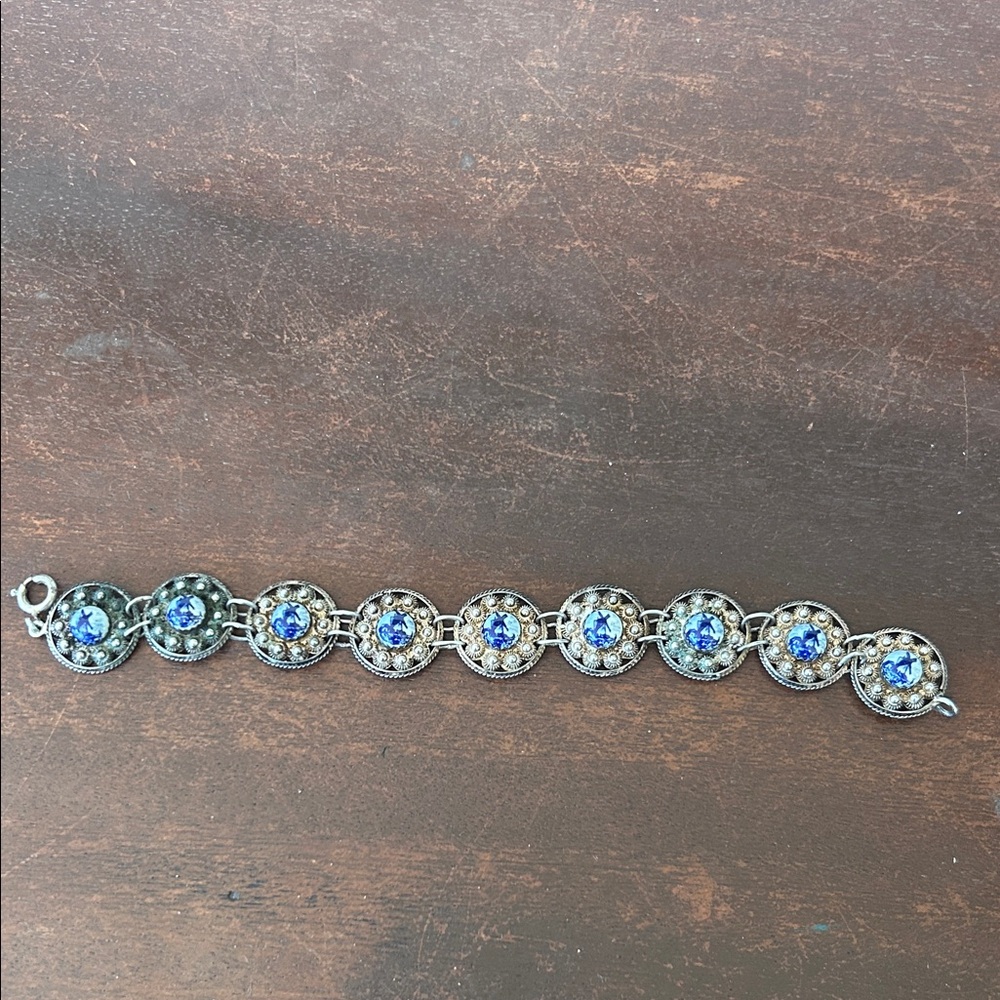 Handmade Sterling Silver Beaded Antique Bracelet